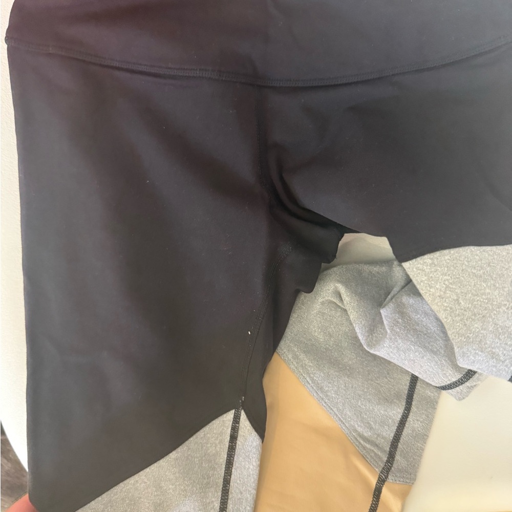 Black and Gray Colorblock Leggings